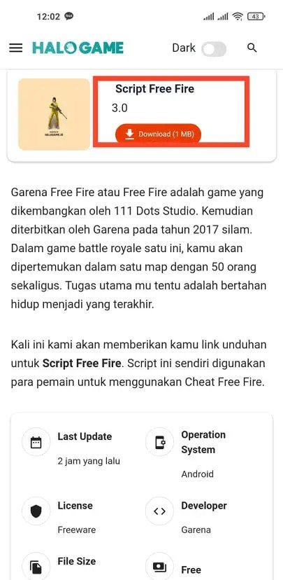 Cheat Free Fire (ff) Terbaru 2022! Script Free Fire