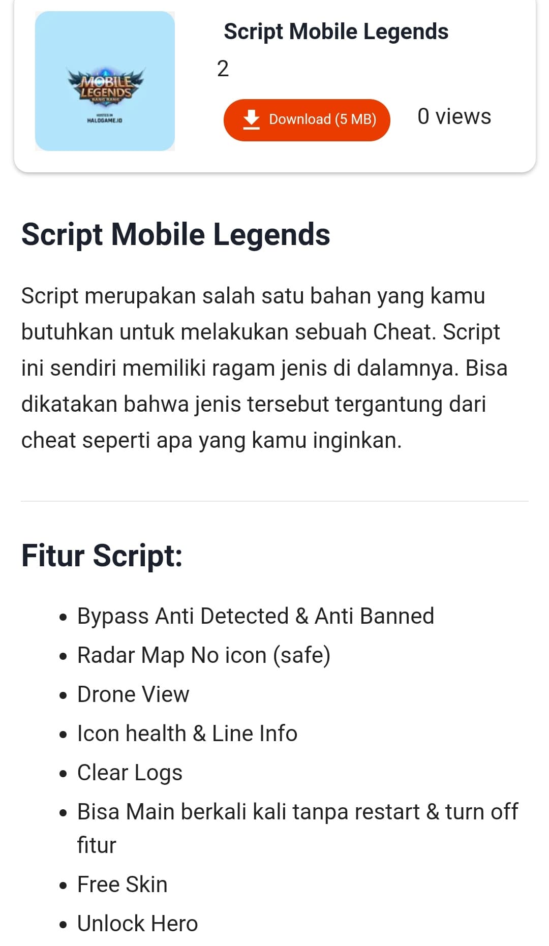 Script Mobile Legends Terbaru 2022 Script
