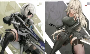 Penampakan Karakter 2b Dan A2 Hasil Kolaborasi Nier Automata Dan Nikke Halogame