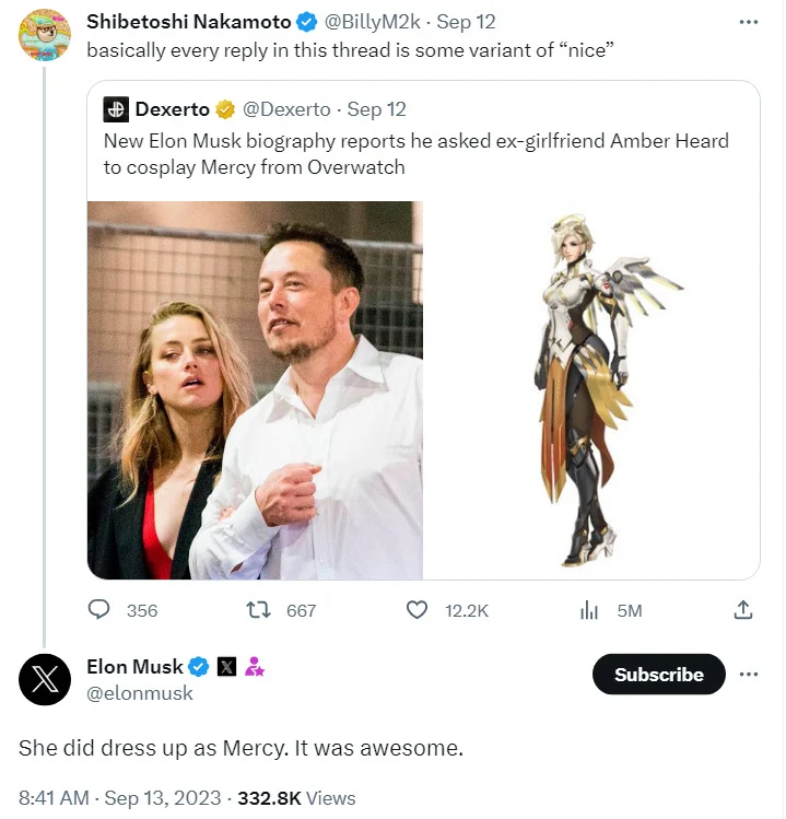 Elon Musk Pernah Minta Amber Heard Cosplay Sebagai Mercy Overwatch 1 1
