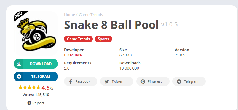 Snake 8 Ball Pool Apk V1.06 Versi Terbaru 2024 Download